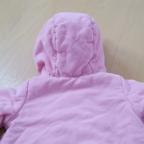 Baby Gap pink corduroy coat with bear ears 0-3 mos - Picture 11 of 12